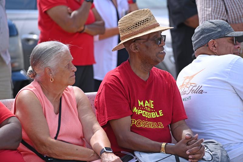 Watching the festivities are Lorraine Smith, wife of late Mayor George H.P. Smith, the only African American mayor in the city’s history, and Diaz Bonville, co-founder and president of West Side New Beginnings Inc. in West Rehoboth.