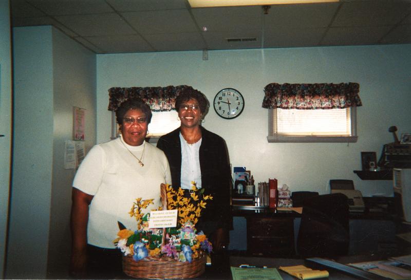 Linda’s sister Bernita Hackney has worked at the senior center for nearly as long as Linda – 28 years. Shown are Linda, left, and Bernita in an undated photo. SUBMITTED PHOTO