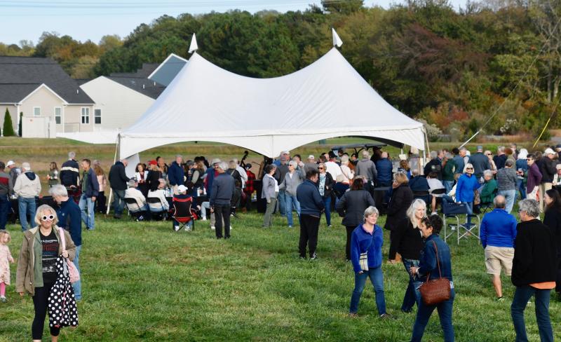 A large crowd turns out for an event hosted by the Sussex County Land Trust to unveil a plan for Hopkins Preserve, a 51-acre parcel along Sweetbriar Road west of Lewes.