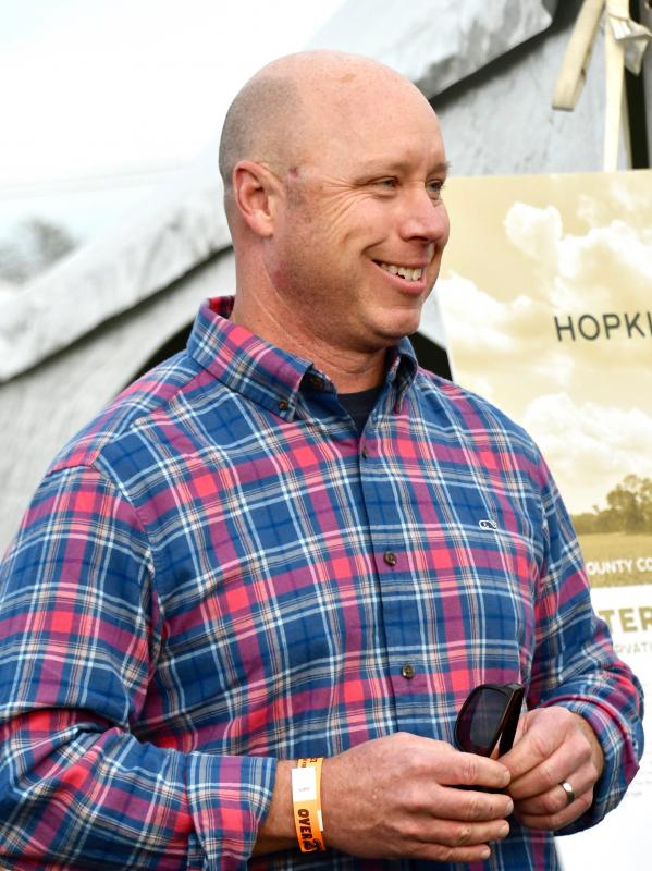Sussex County Administrator Todd Lawson, who also has strong family farming roots in the county, thanks the Hopkins family for their vision to protect the property.