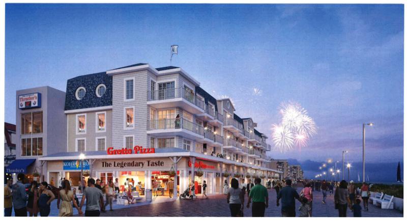 During a concept review Nov. 14, Rehoboth Beach planning commissioners got their first look at a mixed-used building that would front the Boardwalk between Rehoboth and Baltimore avenues. SUBMITTED IMAGE