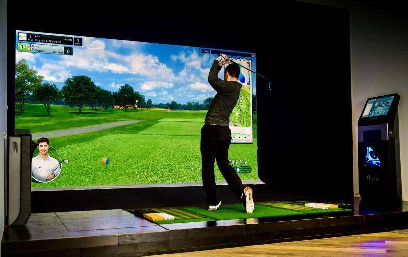 Golfzon’s TwoVision golf simulator includes several playing options not usually seen on most of its competitors, including but not limited to several kinds of “turf” that reproduce natural conditions. The system’s price is not for the faint of wallet, however. SUBMITTED PHOTOS