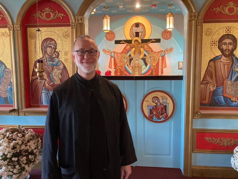Presiding over the event is Father Herman Acker, shown standing in the church’s sanctuary. RYAN MAVITY PHOTOS
