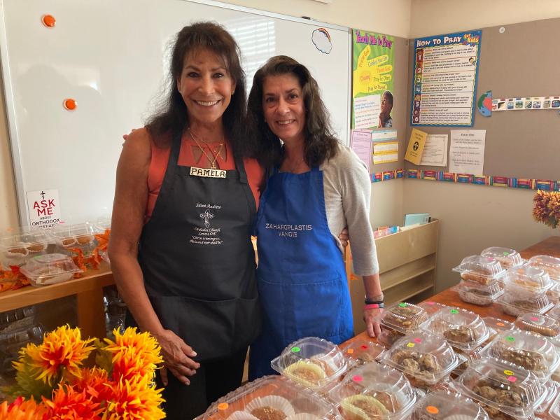 Manning the bake sale are Pamela Smith, left, and Jen Alexion.
