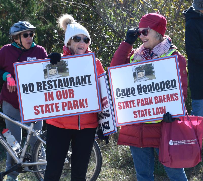 Elaine Simmerman, right, and Gail Van Gilder are two of the organizers of the Preserve Our Park Coalition, the group spearheading the effort against the proposed restaurant.