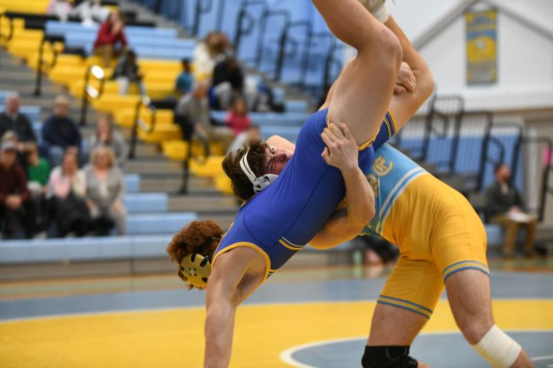 Junior wrestler Jeffery Rainier (165) is trying the sport for the first time this year. DAVE FREDERICK PHOTOS