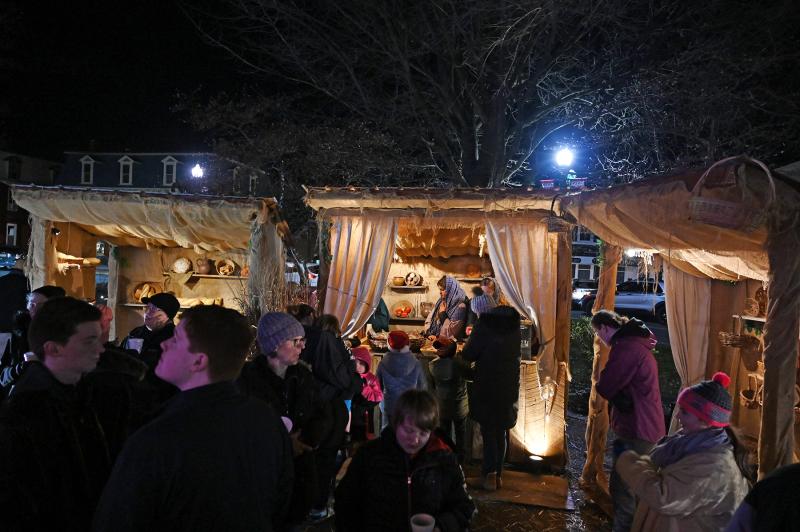 Cookies and hot chocolate were available on the chilly evening in Georgetown.
