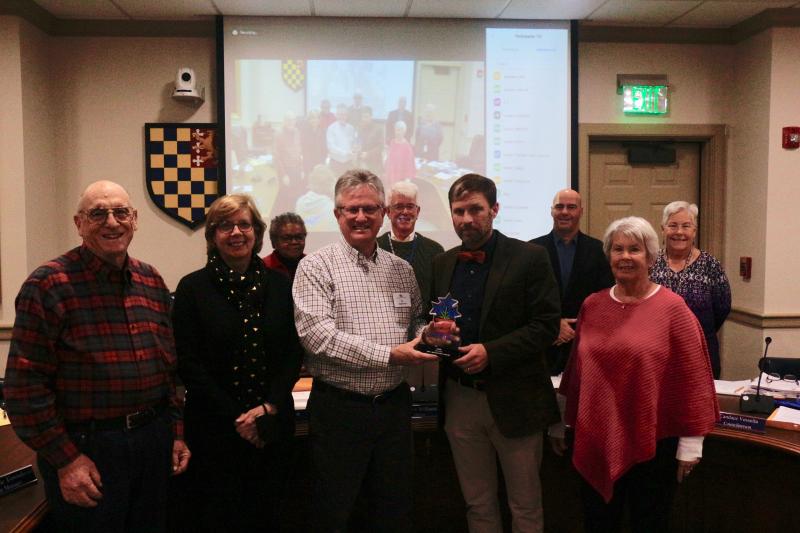 Shown in back are (l-r) city council members Carolyn Jones, Tim Ritzert, Khalil Saliba and Candace Vessella. In front are Warren Golde, Sue Sandmeyer, Ed Zygmonski, Mayor Andrew Williams Marilyn Vai. AARON MUSHRUSH PHOTO