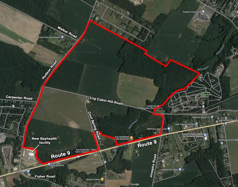A map showing the scale of the proposed project. NICK ROTH GRAPHIC
