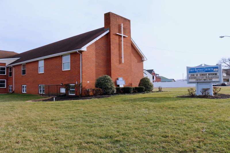 The current First Baptist Church building sits in Sussex County. It is set to be torn down and converted into a parking lot. A site plan for a new building within Lewes city limits was approved Jan. 9.
