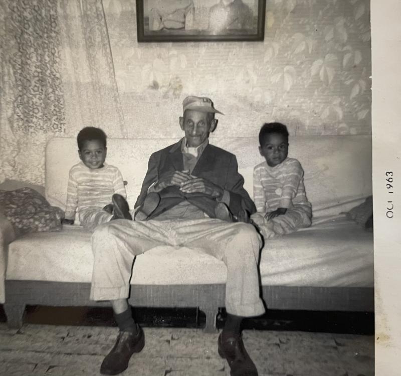 The family photos provided a connection to several lost family members, including Benjamin Harrison Daisey. Daisey is shown with twins Darryl and Darnell Daisey. Darryl organized and researched the family photo collection.