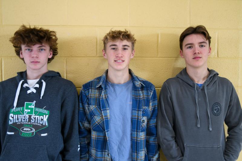 Pole vaulters (l-r) Brady Mauro, Eddie Houck and Bailey Fletcher. DAVE FREDERICK PHOTO
