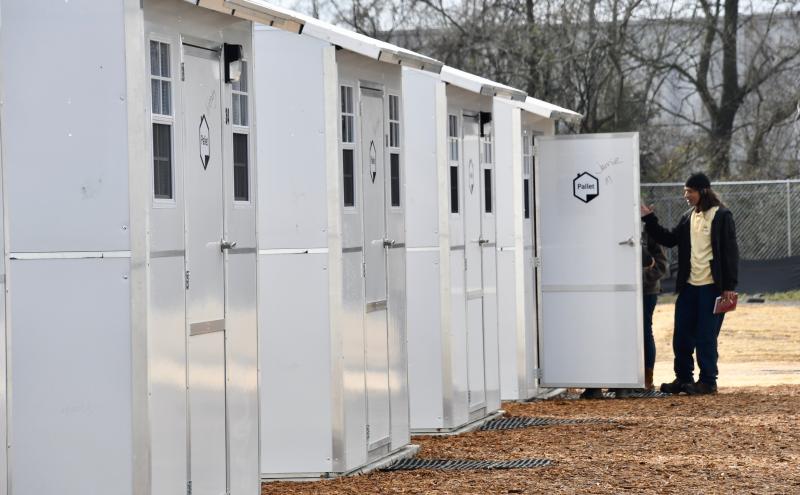 The move-in process at the 40-unit homeless village will be complete this week.