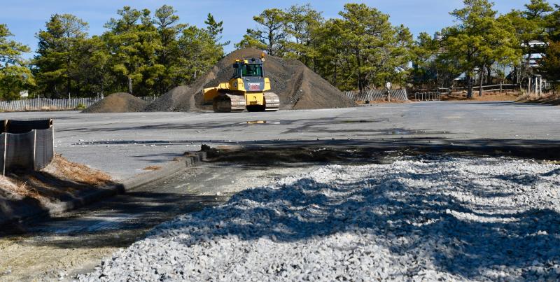 DNREC Division of Parks contractor A-Del started a repaving project Feb. 14 at the main Cape Henlopen State Park beach parking lot. Work is expected to be completed by Memorial Day. RON MACARTHUR PHOTO