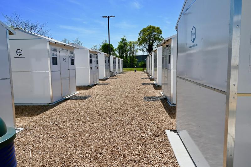 The Georgetown Pallet Village, operated by the Springboard Collaborative, provides transitional shelter to 43 homeless residents. RON MACARTHUR PHOTOS