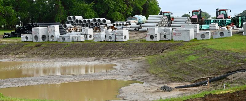Work crews are starting site work at the new Olde Towne at White’s Pond development, which is adjacent to Showfield, and will use Monroe Avenue Extended as an access road. The community, in Lewes city limits, will have 85 lots on a 37-acre parcel.