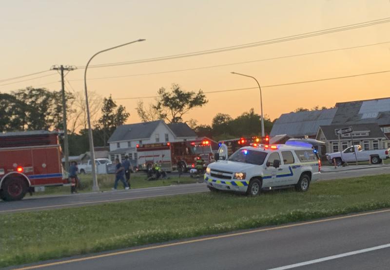 Emergency personnel responded to a crash at the intersection of Route 1 and Cave Neck Road. CHARITY VERNON PHOTOS