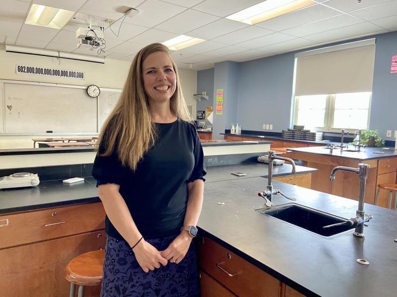 Cape High chemistry and Advanced Placement chemistry teacher Rachel Peacock is the 2024 Cape Henlopen School District Teacher of the Year. Peacock will represent the district at the state competition this fall. ELLEN DRISCOLL PHOTOS