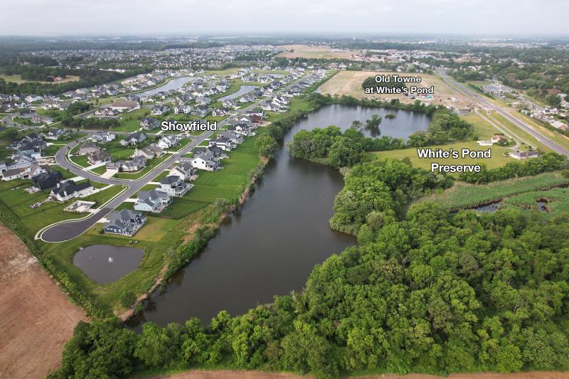 White’s Pond Preserve sits on an upland area along White’s Pond. Showfield is opposite the development, with Olde Town at White’s Pond under construction on the south side. NICK ROTH PHOTO