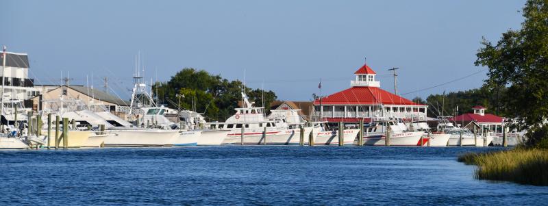 Charter and head boats dominate the canal waterfront across from downtown Lewes. RON MACARTHUR PHOTO