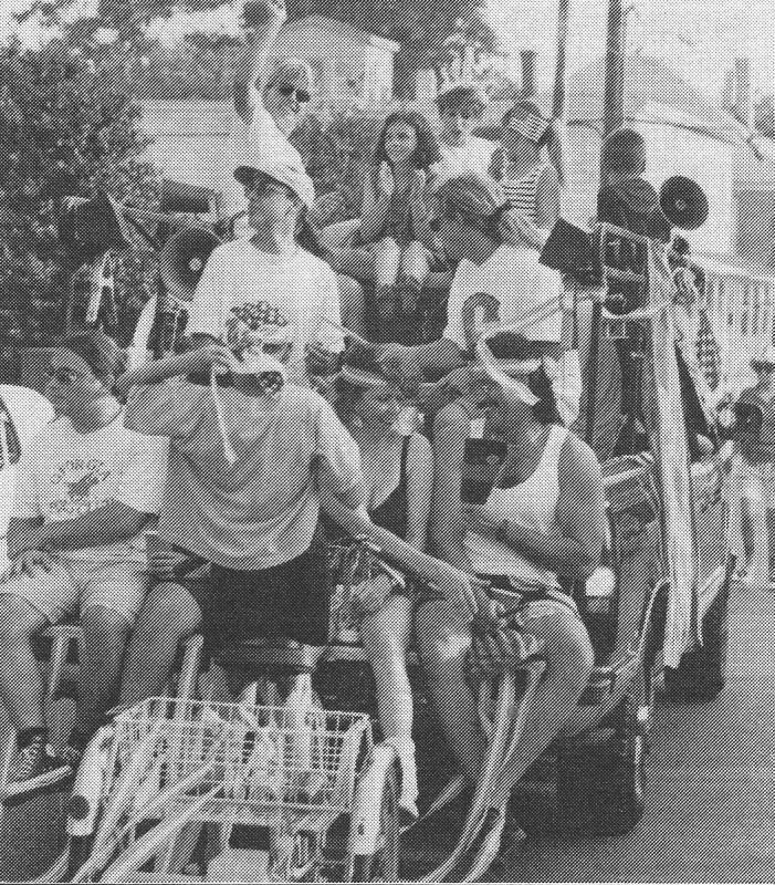 Members of the Shockley family and their friends beat out the cadence for the annual Doo-Dah Parade.