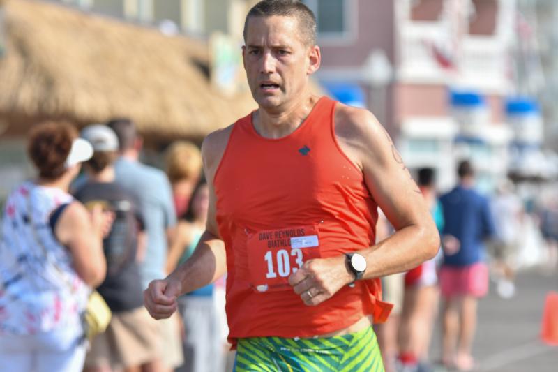 Dan Anderson, 41, of Redwood City, Calif., finishes sixth overall.