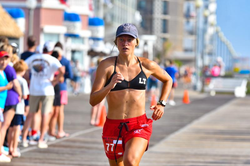Megan Culbertson, 25, wins the women’s biathlon in 37:14.