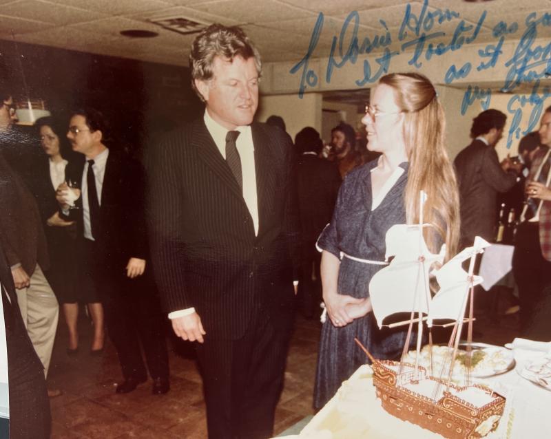 Sen. Ted Kennedy (D-Mass) is shown with Krasnoff’s wife Daria. She made custom cakes for Washington, D.C.’s movers and shakers, while Krasnoff was a chef at some of the city’s top restaurants.