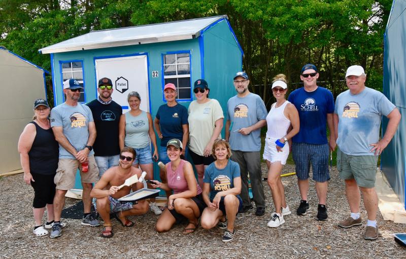 A large team of Schell Brothers employees join the effort to Paint the Town.