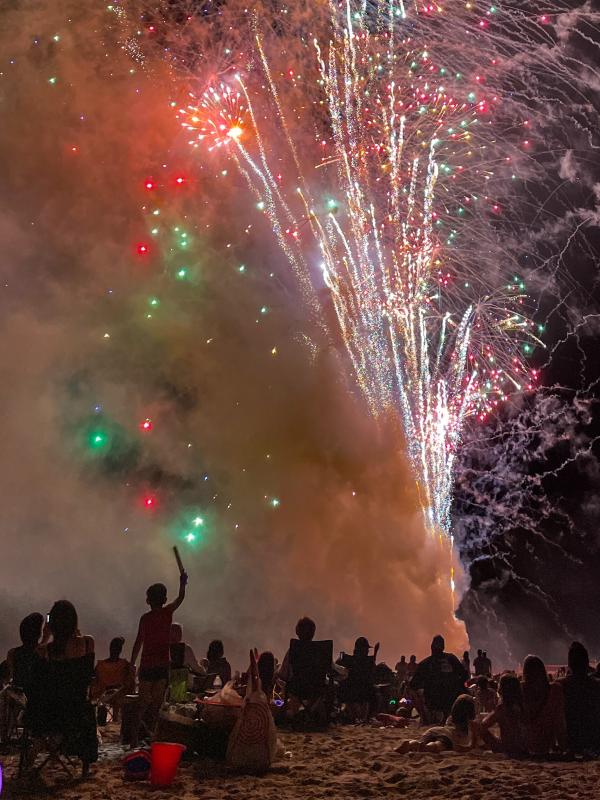 Brian J. Porter shared this image of fireworks in Rehoboth, taken from a vantage point of the beach at Philadelphia Street. SUBMITTED PHOTO