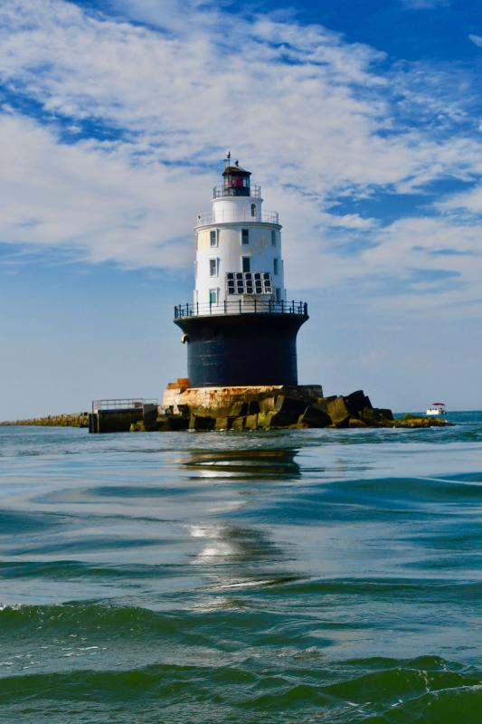 Among the most recognizable landmarks in coastal Sussex are the two Delaware Bay lighthouses off Cape Henlopen State Park – the Harbor of Refuge Lighthouse (pictured) and the Delaware Breakwater East End Light.