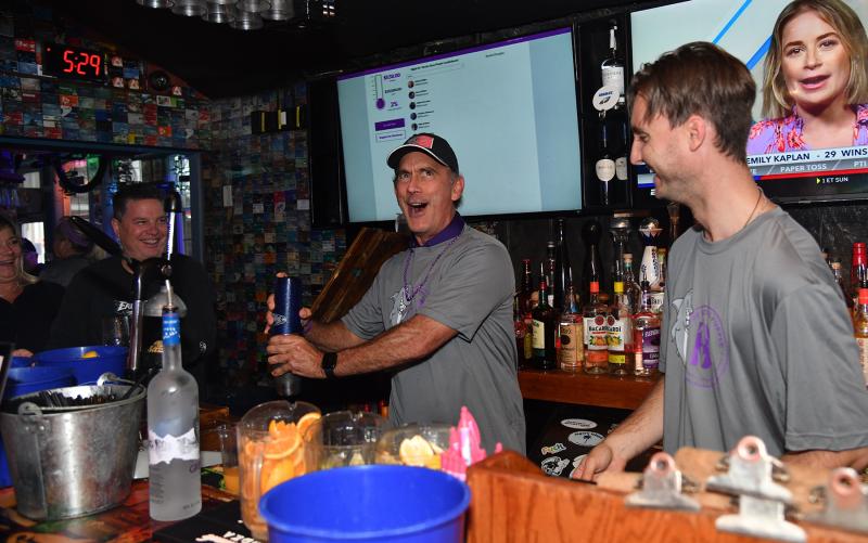 Brian DiSabatino from EDiS works behind the bar as a guest bartender.