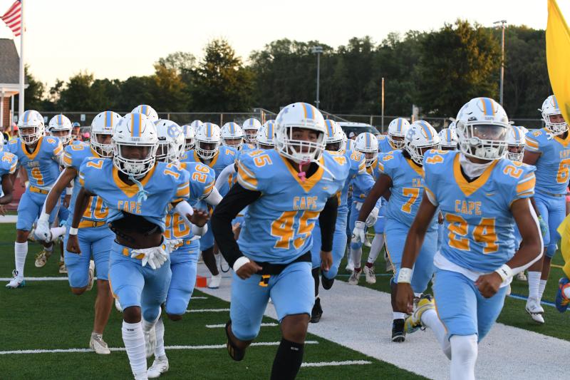 Cape football takes the field on Friday night, Sept. 15. DAVE FREDERICK PHOTOS