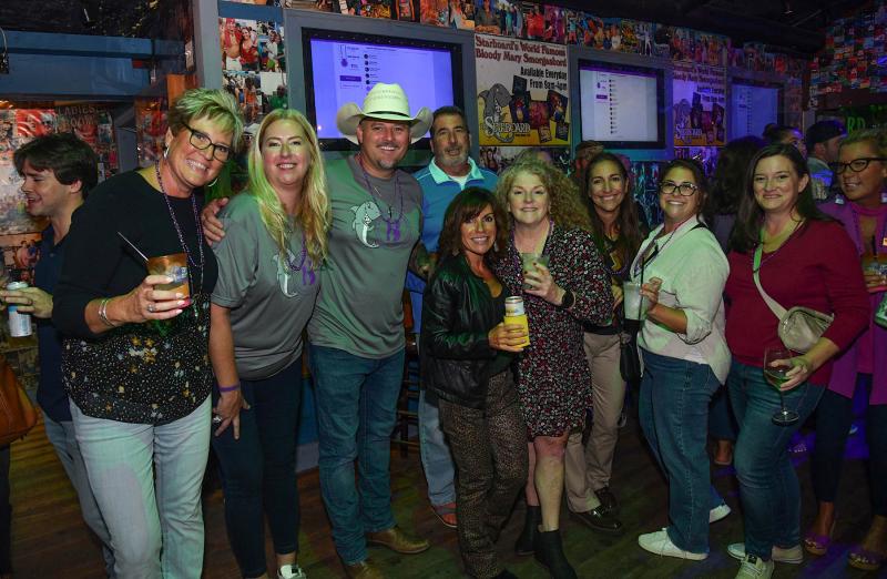 Enjoying the event are (l-r) Liz Zehner, Ashley Foster, Bobby Lee Jones, Bee Linzey, Rose Furio, Amy Linzey, Lauren Porrovecchio, Rebecca Marcinak, Jennifer Brandt and Jen Carroll.