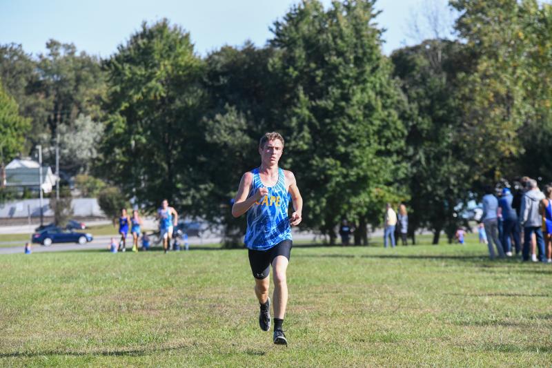 Cape’s Brayden Redd crosses the line in 17:16.