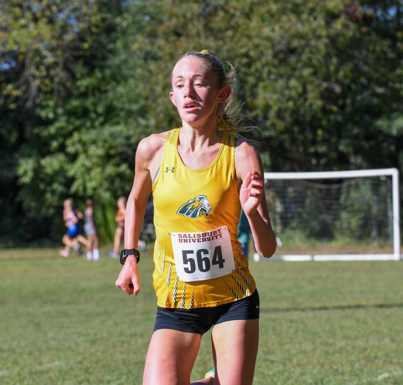 Brynn Crandell of Indian River wins the race in 17:36.