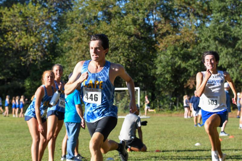 Cape’s Joey DeGregory pushes to a time of 17:18.