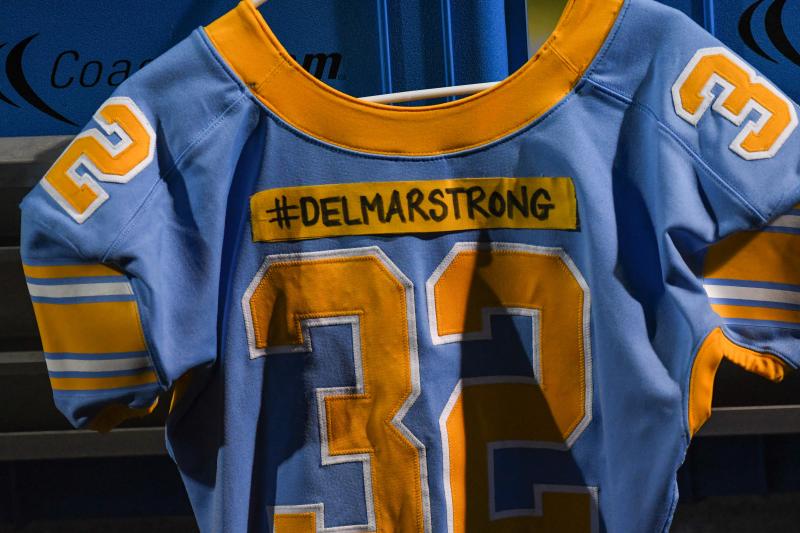 A Delmar Strong Cape jersey honors Carter Figgs.