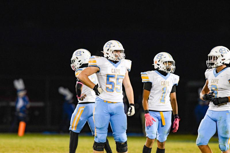 Bodie Frederick, No. 55, is enjoying football as a Cape player.