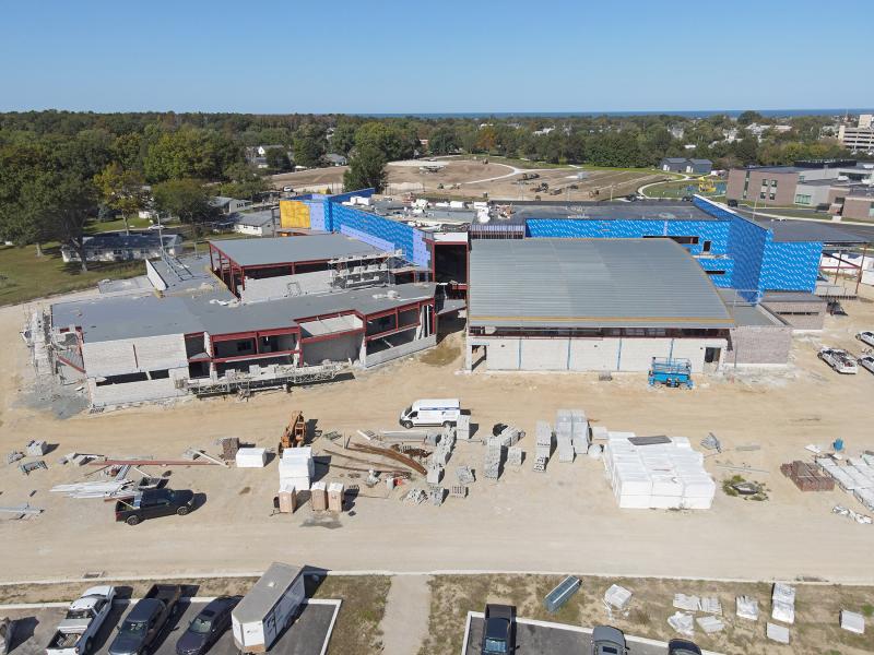 Capital Projects Coordinator Richard Seifert said this is the first recently built school in which the steelwork has been completed this early in the construction schedule. Parents will drop off kids from a Sussex Drive entrance and buses will enter in the back from a separate driveway. NICK ROTH PHOTO