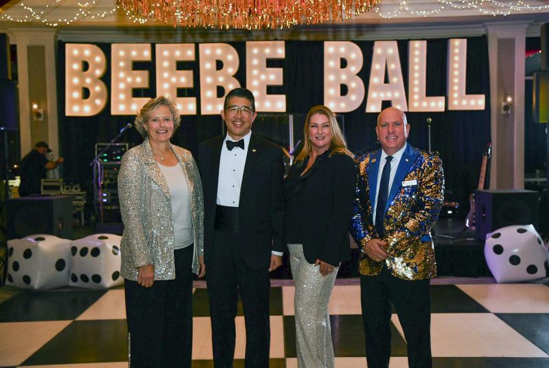 Having a great Vintage Vegas time are (l-r) Kay Young, executive director of development, Beebe Medical Foundation; Dr. David Tam, president and CEO, Beebe Healthcare; Rebecca Tam; and Thomas Protack, president, Beebe Medical Foundation. DAN COOK PHOTOS