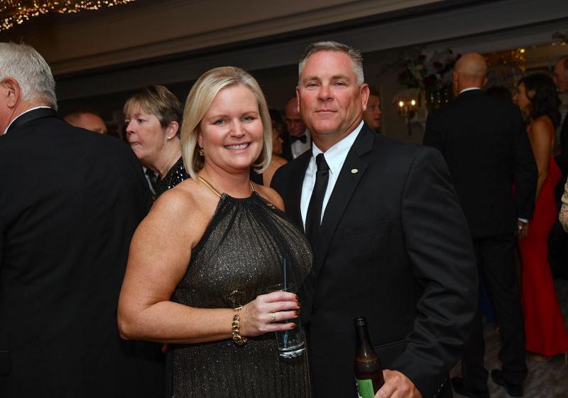 Dr. Karen Pickard, director, Margaret H. Rollins School of Nursing, Clinical Professional Development and her husband Tom enjoy the cocktail hour at the Beebe Ball.