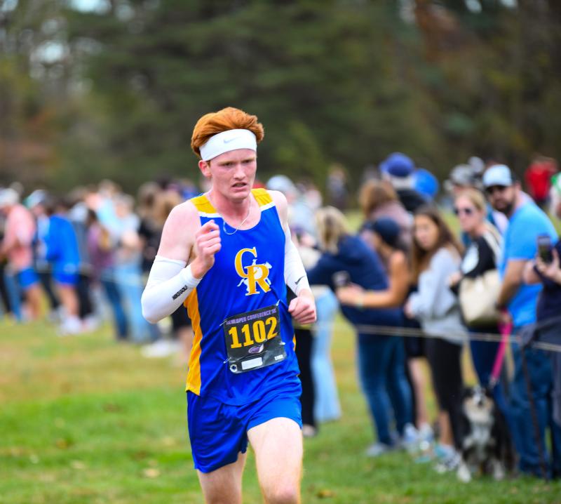 Patrick Craig of Caesar Rodney wins the Henlopen Conference individual championship.