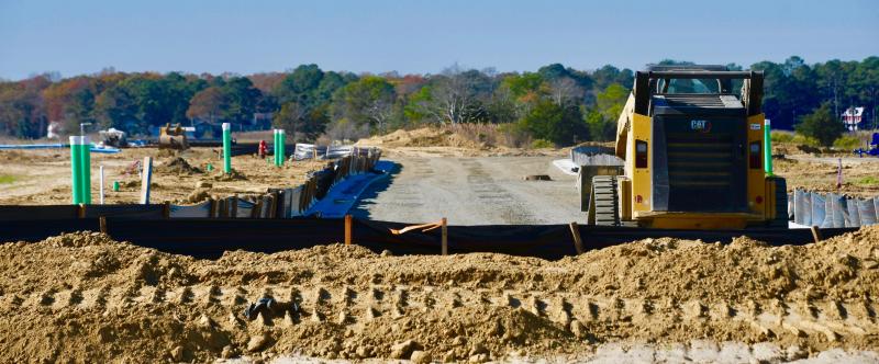 One of the interior streets that goes toward Arnell Creek is under construction as a new phase of the subdivision is underway.