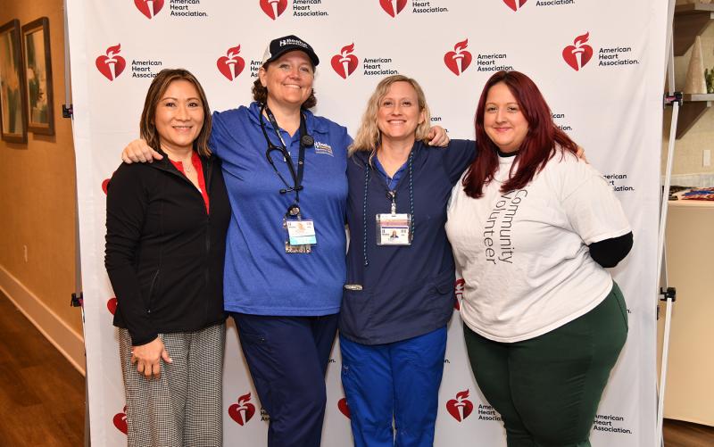 Working the event are (l-r) Liren Zhu, Allison Clobes, Sarah Schaber and Fifi Atieh.