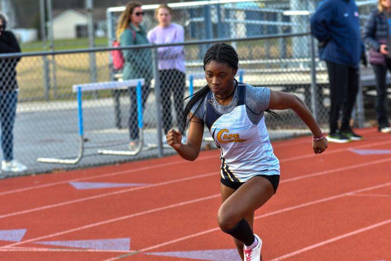 Runner Kennedy Johnson competes in the 200 and 400 meters for Cape.