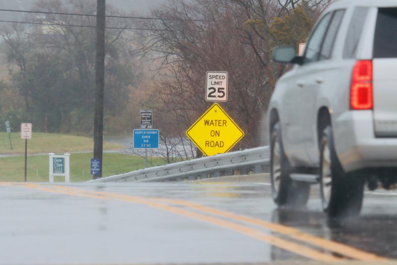 The sign heading east over the Savannah Road drawbridge was a reminder to drivers of what was ahead during the storm. BILL SHULL PHOTO