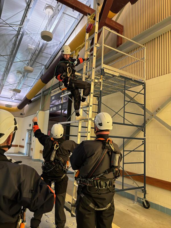 Trainees will learn about techniques and safety focused on transferring from a vessel to the base of a wind turbine.