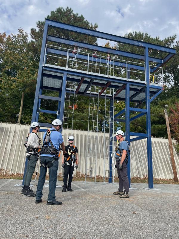 Trainees will learn about working at heights that will provide the related skills for climbing wind turbines.