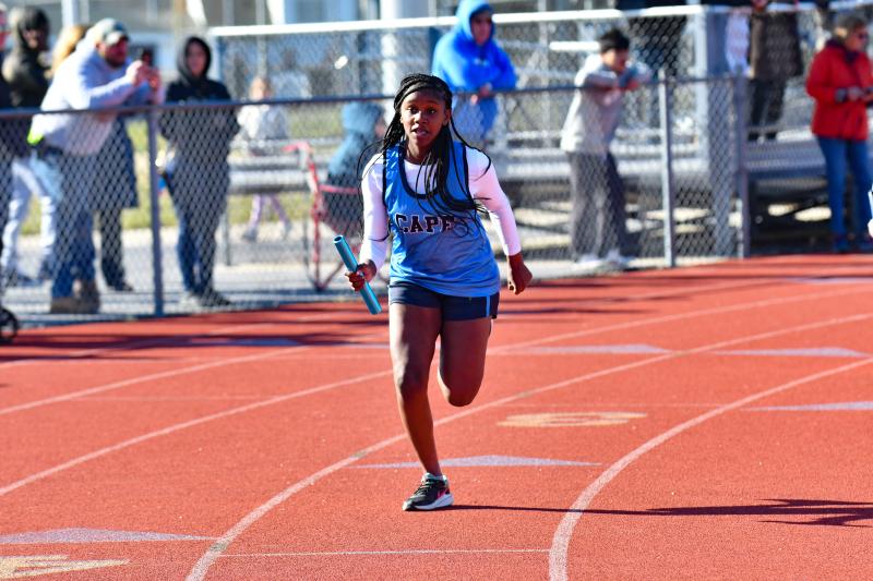 The start of the 4-by-100 relay.